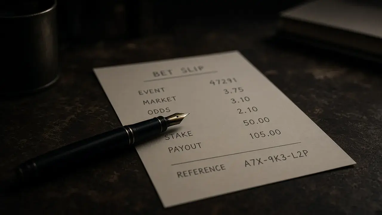 Paper slip and a pen on a desk