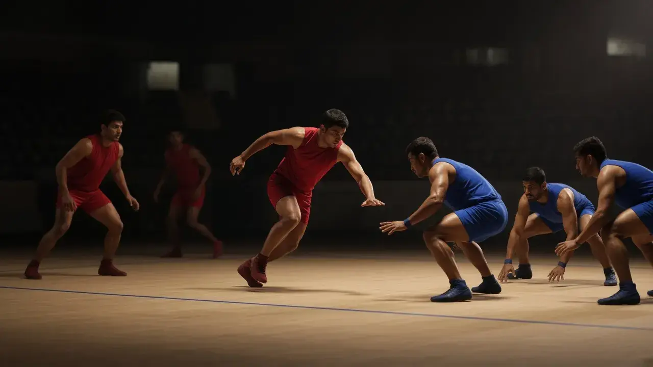 Kabaddi arena under side light