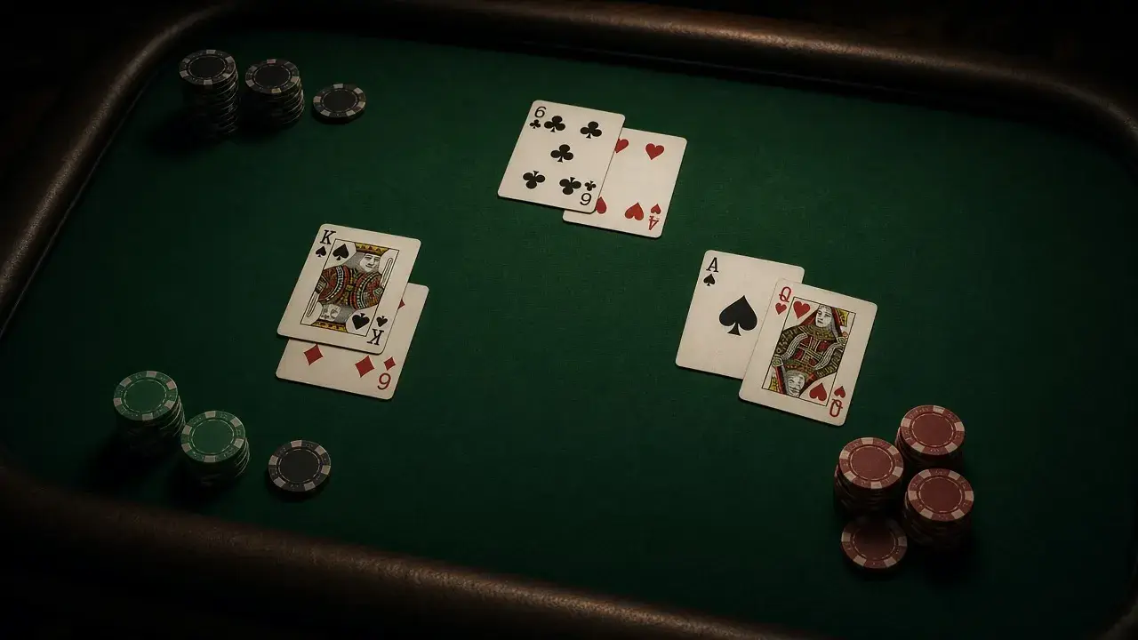 Baccarat table from above