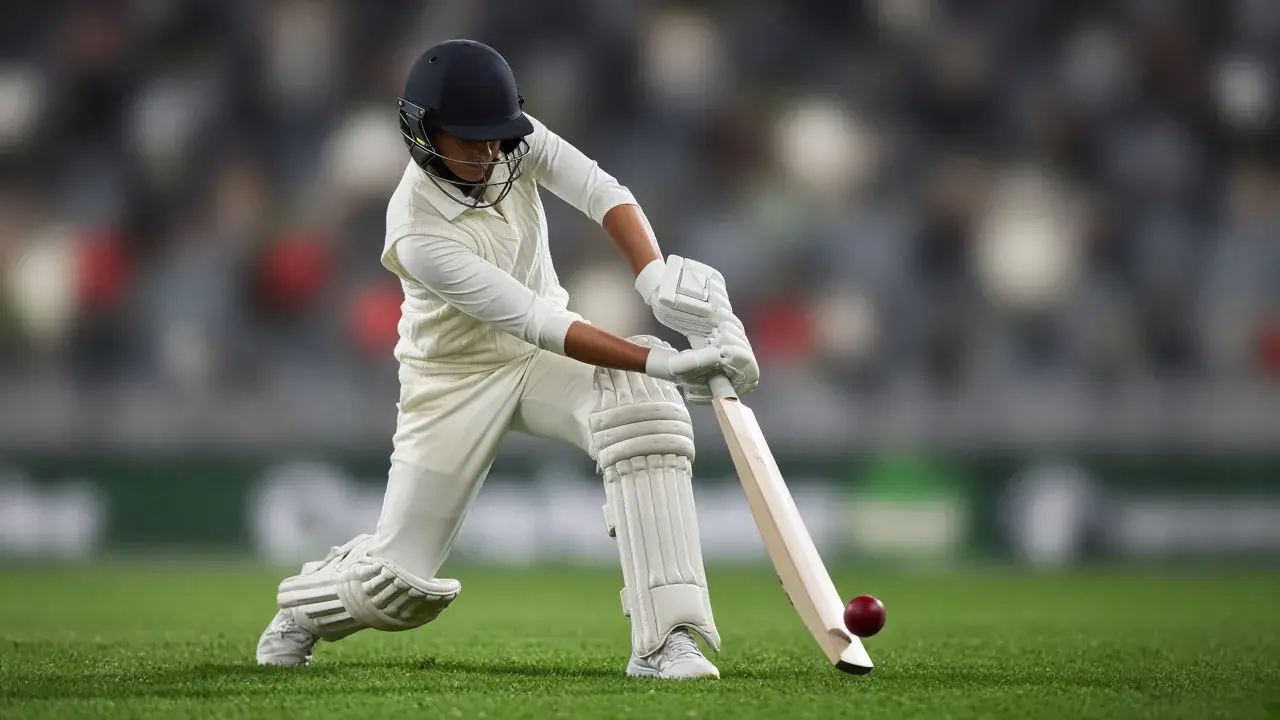 Batter playing a cover drive